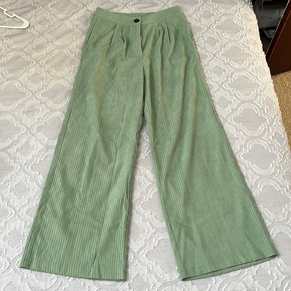 SHEIN Mint Courduroy Pants